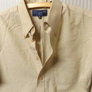 TAN, 16, 34/35 LONG SLEEVE, BUTTON DOWN SHIRT, TAN, OXFORD STYLE